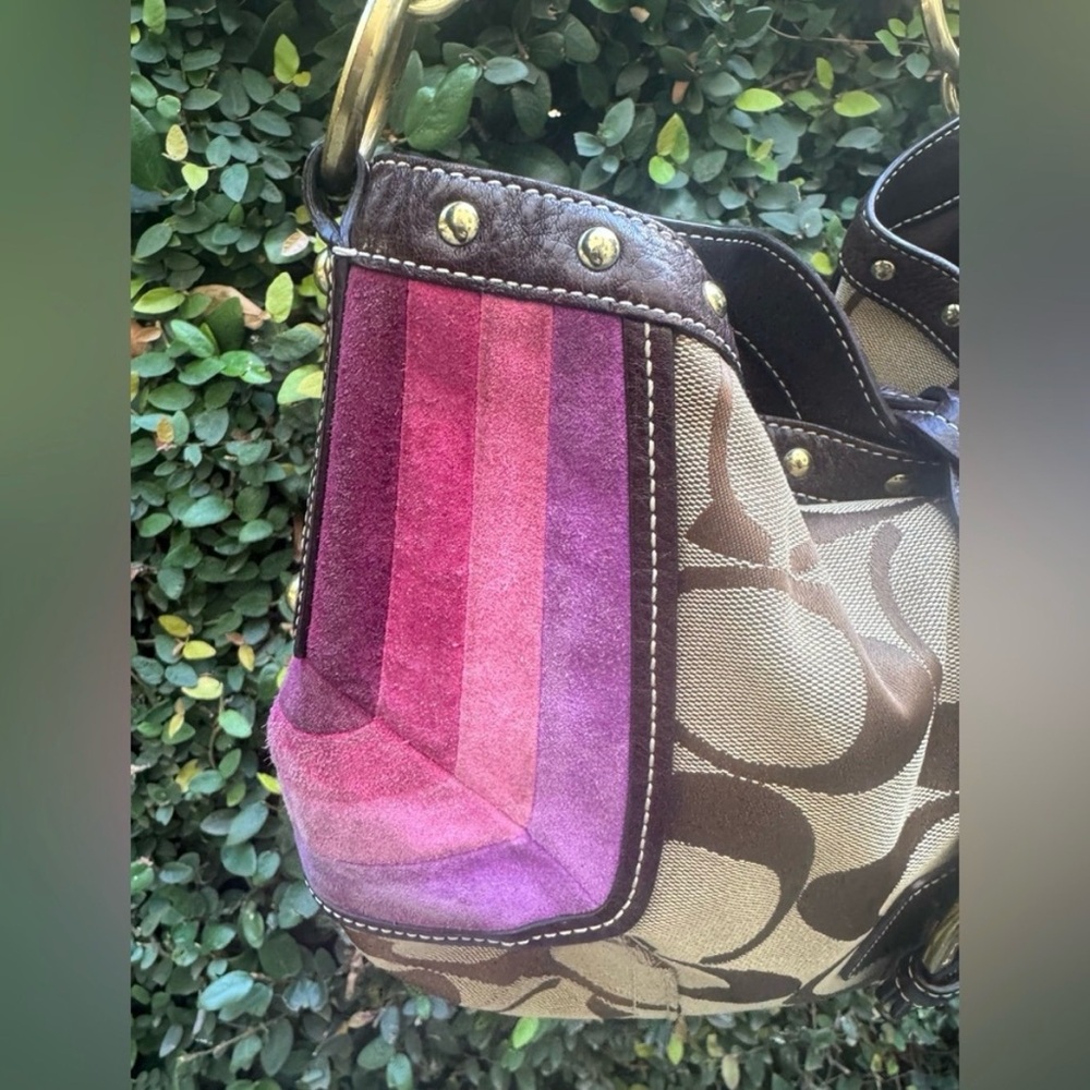 Coach Brown and Pink Signature Soho Shoulder Bag - Picture 4 of 13